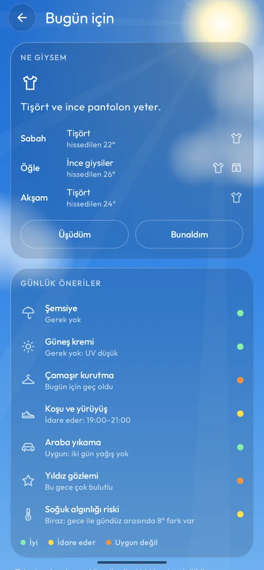 Bugün ne giymeli ve günlük öneriler